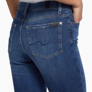 7 For All Mankind High Waist Slim Kick Cropped Flared Jean